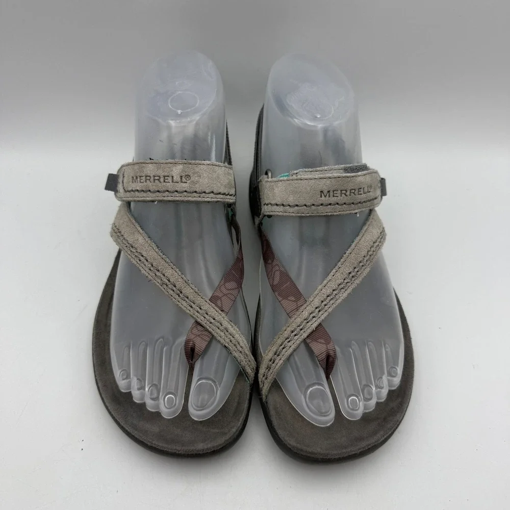 Merrell Drizzle Sandals Womens 6 Grey Suede Athletic Hiking Strappy J57510